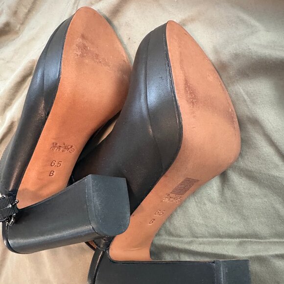 Coach Black Leather Platform Clog Heels – Size 6.5 – Like New - Picture 7 of 7